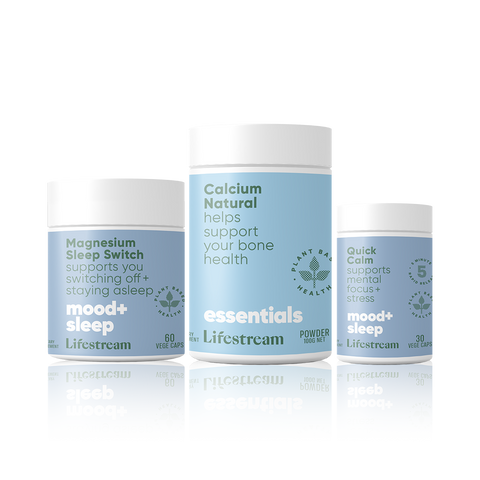 sleep plant based supplements - magnesium, calcium, quick calm
