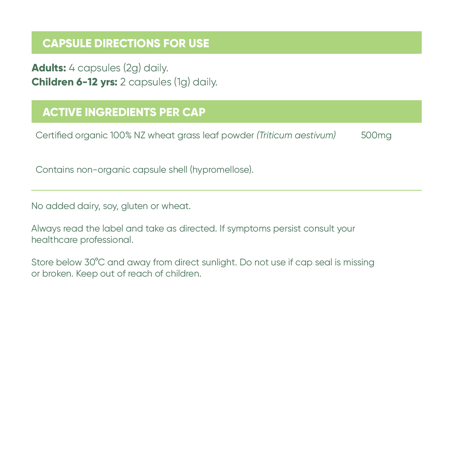 Wheat Grass Certified Organic